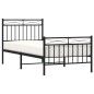 vidaXL Estructura de cama con cabecero y estribo metal negro 90x190 cm vidaXL Estructura de cama con cabecero y estribo metal negro 90x190 cm