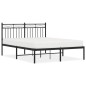 vidaXL Estructura de cama con cabecero metal negro 135x190 cm vidaXL Estructura de cama con cabecero metal negro 135x190 cm