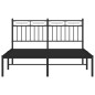 vidaXL Estructura de cama con cabecero metal negro 135x190 cm vidaXL Estructura de cama con cabecero metal negro 135x190 cm