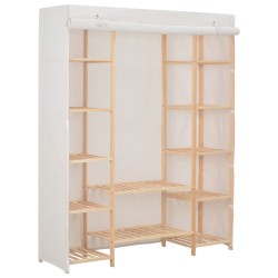 vidaXL Armario de tela blanco 135x40x170 cm