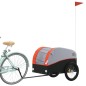 vidaXL Remolque para bicicleta hierro negro y naranja 45 kg vidaXL Remolque para bicicleta hierro negro y naranja 45 kg