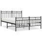 vidaXL Estructura de cama cabecero y pie de cama metal negro 135x190cm vidaXL Estructura de cama cabecero y pie de cama metal negro 135x190cm