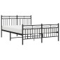 vidaXL Estructura de cama cabecero y pie de cama metal negro 135x190cm vidaXL Estructura de cama cabecero y pie de cama metal negro 135x190cm