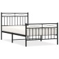 vidaXL Estructura de cama con cabecero y estribo metal negro 100x190cm