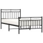 vidaXL Estructura de cama con cabecero y estribo metal negro 100x190cm