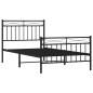 vidaXL Estructura de cama con cabecero y estribo metal negro 100x190cm