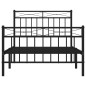 vidaXL Estructura de cama con cabecero y estribo metal negro 100x190cm