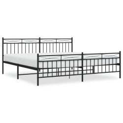 vidaXL Estructura de cama cabecero y pie de cama metal negro 193x203cm