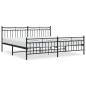 vidaXL Estructura de cama cabecero y pie de cama metal negro 193x203cm vidaXL Estructura de cama cabecero y pie de cama metal negro 193x203cm