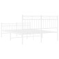 vidaXL Estructura cama metal con cabecero y estribo blanco 135x190 cm vidaXL Estructura cama metal con cabecero y estribo blanco 135x190 cm