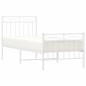 vidaXL Estructura cama metal con cabecero y pie cama blanca 75x190 cm vidaXL Estructura cama metal con cabecero y pie cama blanca 75x190 cm