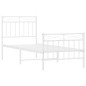 vidaXL Estructura cama metal con cabecero y pie cama blanca 75x190 cm vidaXL Estructura cama metal con cabecero y pie cama blanca 75x190 cm