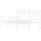 vidaXL Estructura cama metal con cabecero y estribo blanco 120x190 cm