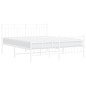 vidaXL Estructura cama metal con cabecero y estribo blanco 150x200 cm vidaXL Estructura cama metal con cabecero y estribo blanco 150x200 cm