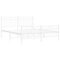 vidaXL Estructura cama metal con cabecero y estribo blanco 150x200 cm vidaXL Estructura cama metal con cabecero y estribo blanco 150x200 cm