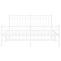 vidaXL Estructura cama metal con cabecero y estribo blanco 150x200 cm vidaXL Estructura cama metal con cabecero y estribo blanco 150x200 cm
