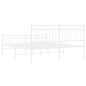vidaXL Estructura cama metal con cabecero y estribo blanco 150x200 cm vidaXL Estructura cama metal con cabecero y estribo blanco 150x200 cm