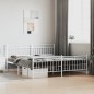vidaXL Estructura cama metal con cabecero y estribo blanco 180x200 cm vidaXL Estructura cama metal con cabecero y estribo blanco 180x200 cm