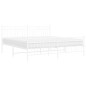 vidaXL Estructura cama metal con cabecero y estribo blanco 180x200 cm vidaXL Estructura cama metal con cabecero y estribo blanco 180x200 cm
