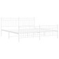 vidaXL Estructura cama metal con cabecero y estribo blanco 180x200 cm vidaXL Estructura cama metal con cabecero y estribo blanco 180x200 cm