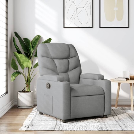 vidaXL Sillón reclinable de tela gris claro