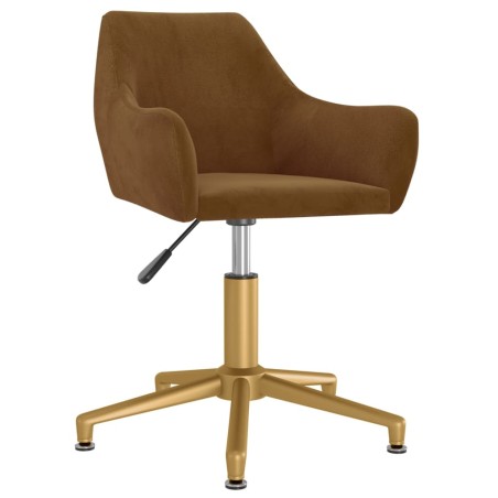 vidaXL Silla de comedor giratoria de terciopelo marrón