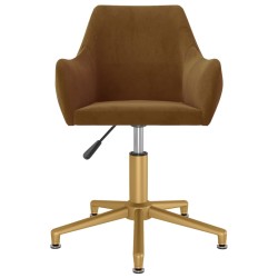 vidaXL Silla de comedor giratoria de terciopelo marrón