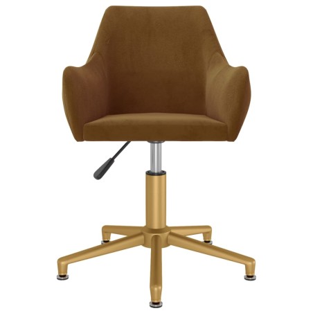 vidaXL Silla de comedor giratoria de terciopelo marrón