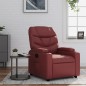 vidaXL Sillón reclinable de cuero sintético rojo tinto vidaXL Sillón reclinable de cuero sintético rojo tinto