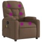 vidaXL Sillón reclinable con masaje de tela marrón vidaXL Sillón reclinable con masaje de tela marrón