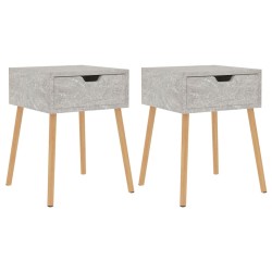 vidaXL Mesitas de noche 2 uds madera de ingeniería gris hormigón