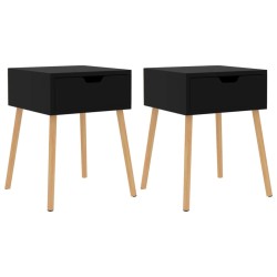 vidaXL Mesitas noche 2 uds madera ingeniería negro brillo 40x40x56 cm