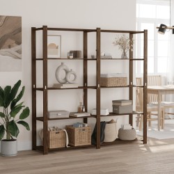 vidaXL Estantería de 5 niveles madera maciza pino marrón 170x38x170 cm