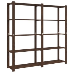vidaXL Estantería de 5 niveles madera maciza pino marrón 170x38x170 cm