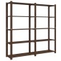 vidaXL Estantería de 5 niveles madera maciza pino marrón 170x38x170 cm vidaXL Estantería de 5 niveles madera maciza pino marrón 170x38x170 cm