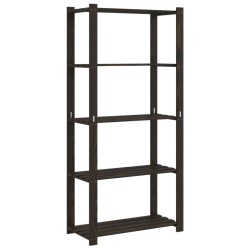 vidaXL Estantería de 5 niveles madera maciza pino negro 80x38x170 cm