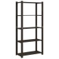 vidaXL Estantería de 5 niveles madera maciza pino negro 80x38x170 cm vidaXL Estantería de 5 niveles madera maciza pino negro 80x38x170 cm