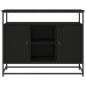 vidaXL Aparador de madera de ingeniería negro 100x35x80 cm vidaXL Aparador de madera de ingeniería negro 100x35x80 cm