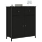 vidaXL Aparador de madera de ingeniería negro 70x30x80 cm vidaXL Aparador de madera de ingeniería negro 70x30x80 cm