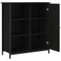 vidaXL Aparador de madera de ingeniería negro 70x30x80 cm