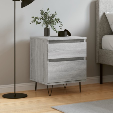 vidaXL Mesita de noche madera de ingeniería gris Sonoma 40x35x50 cm