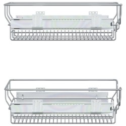 vidaXL Cestas de alambre extraíbles 2 unidades plateado 45 cm