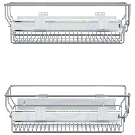 vidaXL Cestas de alambre extraíbles 2 unidades plateado 45 cm