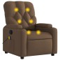 vidaXL Sillón reclinable con masaje de tela marrón vidaXL Sillón reclinable con masaje de tela marrón