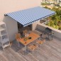 vidaXL Toldo automático retráctil azul y blanco 600x350 cm vidaXL Toldo automático retráctil azul y blanco 600x350 cm