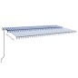 vidaXL Toldo automático retráctil azul y blanco 600x350 cm vidaXL Toldo automático retráctil azul y blanco 600x350 cm
