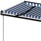 vidaXL Toldo automático retráctil azul y blanco 600x350 cm vidaXL Toldo automático retráctil azul y blanco 600x350 cm