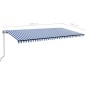 vidaXL Toldo automático retráctil azul y blanco 600x350 cm vidaXL Toldo automático retráctil azul y blanco 600x350 cm