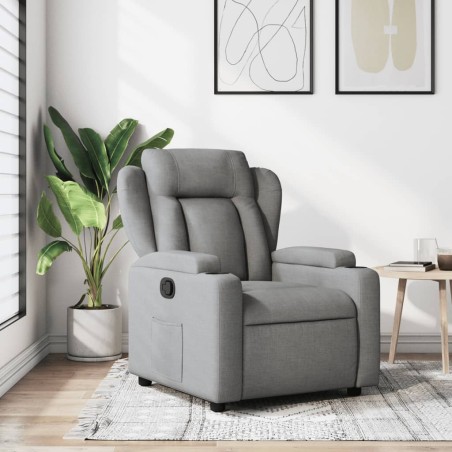 vidaXL Sillón reclinable de tela gris claro