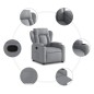 vidaXL Sillón reclinable de tela gris claro